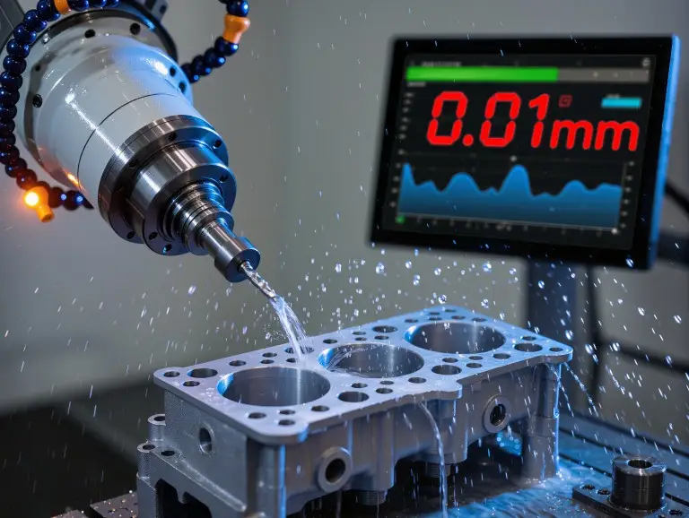 Lavorazione di precisione CNC del blocco motore in lega di alluminio