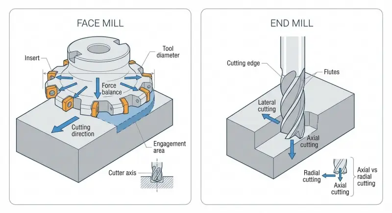フェイスミルとエンドミル